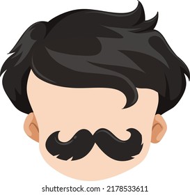 A stylish man head on white background illustration