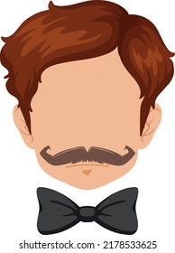 A stylish man head on white background illustration