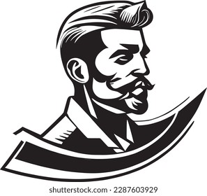 Stilvolles Mannlogo kann zu einem einfachen, aber leistungsstarken Design-Element für einen Vektorgrafik, Illustration etc. werden.