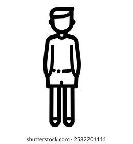 Stylish Man Outline Icon Isolated On White Background
