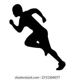 Elegante homem silhueta vetor que representa a forma do corpo ativo, movimento de corrida energética, postura atlética moderna, postura de fitness esportes, e Limpar o contorno humano mínimo para treinamento físico e design esportivo