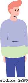 Stylish Man Wearing Ash Color Sweatshirt and Ash Pants | Urban Casual Vector Illustration