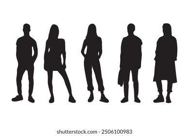 Stylish man or woman silhouette vector illustration