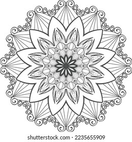 Stylish Mandala Design Illustration. Circle mandala  pattern illustration