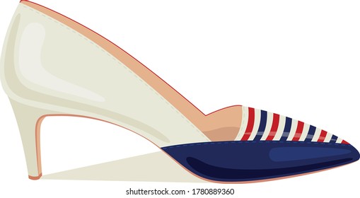 Stylish marine shoes with heels for beautiful girls