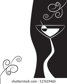 Stylish martini glass/card