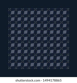Stylish masculine bandana pattern ultimate grey blue background. Modern geometrical motif ornament elegant abstract shapes manly fabric design. Man, woman silk scarf square rapport textile print block
