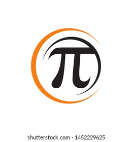 stylish math sign pi symbol logo design vector illustrations
