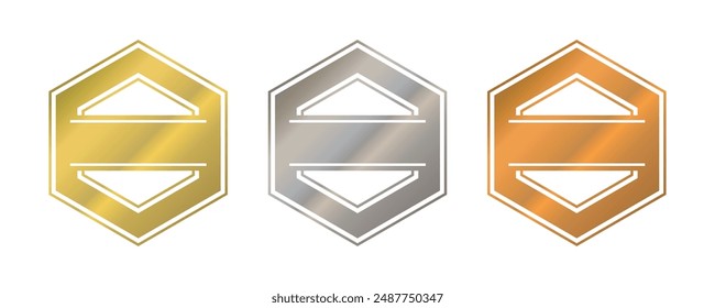 Stylish medal frame set in gold silver bronze