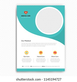 Stylish Medical Care Template, Brochure Or Flyer Design With Proper Place Holders For Your Content.
