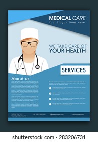 Stylish Medical Care template, brochure or flyer design with proper place holders for your content.