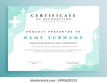 stylish medical health diploma template design vector