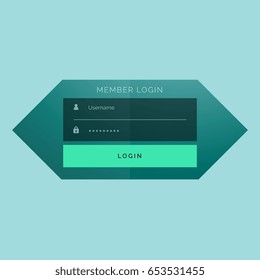 stylish member login form template design vector