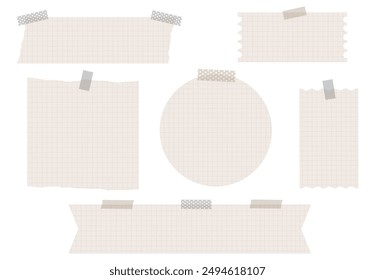Stylish memo frame of brown graph paper pasted with masking tape