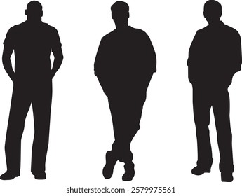 Stylish Men Standing with Relaxed Pose Hand in Pocket