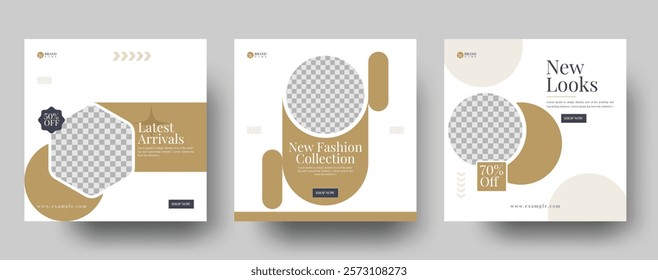 Stylish Men's Fashion Social Media Post Templates for Latest Arrivals and New Collections