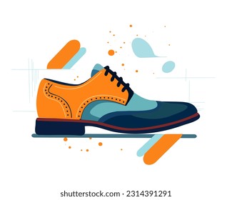 
Stylish men's shoes on a creative background, vector illustration