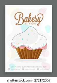 Elegante diseño de cartas a la carta para la tienda de dulces o la panadería decorada con quequitos.