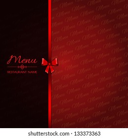 Stylish menu design with a glossy red ribbon