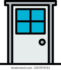 Icono del vector de la puerta del marco metálico