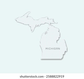 Stylish Michigan state map with a modern look, great for digital designs and educational resources.	