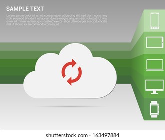 Stylish Minimal Cloud Computing Illustration