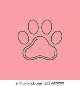 stylish minimal line paw icon design