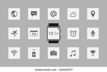 Stylish Minimal Smart Watch Icons