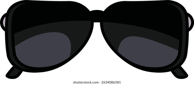 A stylish and minimal sunglasses icon representing eyewear used for fashion and UV protection.