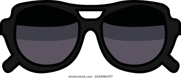 A stylish and minimal sunglasses icon representing eyewear used for fashion and UV protection.