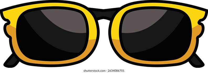A stylish and minimal sunglasses icon representing eyewear used for fashion and UV protection.