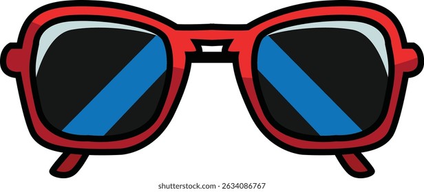A stylish and minimal sunglasses icon representing eyewear used for fashion and UV protection.