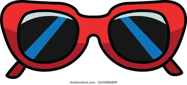 A stylish and minimal sunglasses icon representing eyewear used for fashion and UV protection.