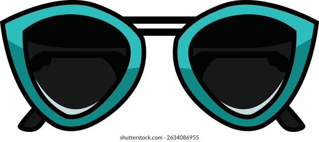 A stylish and minimal sunglasses icon representing eyewear used for fashion and UV protection.