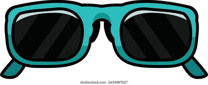 A stylish and minimal sunglasses icon representing eyewear used for fashion and UV protection.