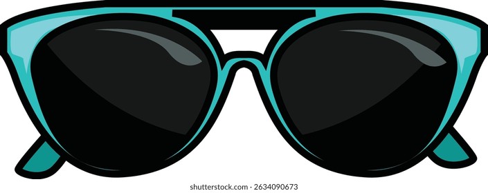 A stylish and minimal sunglasses icon representing eyewear used for fashion and UV protection.