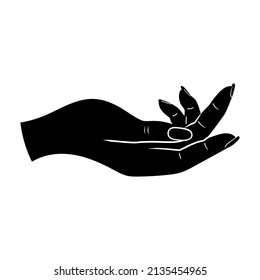 Elegante mano negra minimalista. Ilustración moderna del vector