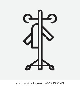 Ícone de Rack de Casaco Elegante e Minimalista em Design de Arte de Linha Limpa