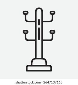 Ícone de Rack de Casaco Elegante e Minimalista em Design de Arte de Linha Limpa