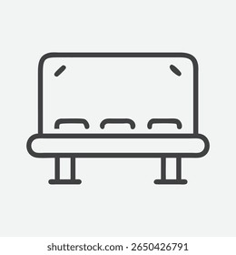 Ícone elegante e minimalista do banco do salão em estilo de arte de linha limpa