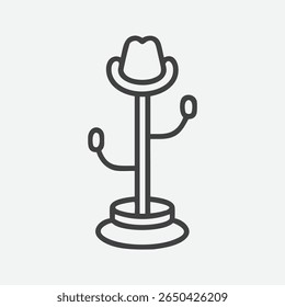 Stylish and Minimalist Hatstand Icon in Clean Line Art Design