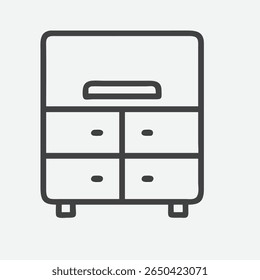 Ícone elegante e minimalista do banco da cozinha em estilo elegante da arte da linha