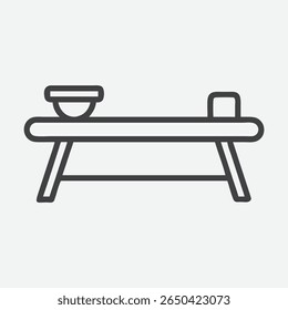 Ícone elegante e minimalista do banco da cozinha em estilo elegante da arte da linha