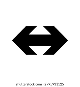 Stylish minimalist logo featuring a sleek black geometric arrow shape symbol with clean lines and modern aesthetic perfect for corporate branding