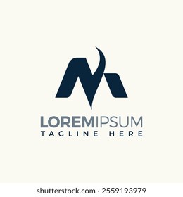 A stylish, minimalist logo featuring a stylized letter Min a dark navy blue. Fit for any business