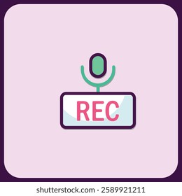 Stylish Minimalist Recording Icon Design