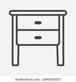 Stylish and Minimalist Side Table Icon in Clean Line Art Design