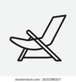 Ícone elegante e minimalista da cadeira de funda em estilo de arte de linha limpa