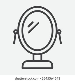Stylish and Minimalist Vanity Icon in Clean Line Art Illustration