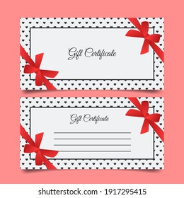 Stylish minimalistic gift voucher, vector illustration. Set of one-way certificates Document for attracting clients